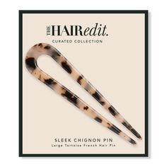 Sleek Chignon Pin - SLEEK CHIGNON PIN TORTOISEFeaturesClassic tortoise pattern French hair pinElegant modern design - Sleek Chignon Pin Sleek Chignon, Chignon Pin, French Hair Pin, Tortoise Pattern, Hairstyle Ideas Easy, Leopard Print Headband, Sophisticated Hairstyles, U Shaped Hair, Hair Pomade