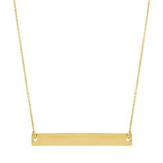 14K yellow gold polished bar necklace18 inch 14K yellow gold cable chain | Bar Necklace | 14K Yellow Gold | Size 18" | Helzberg Diamonds Cuban Link Necklace, Ruby And Diamond Ring, Helzberg Diamonds, Gold Bar Necklace, Berkshire Hathaway, Gold Alloys, Geometric Necklace, Geometric Jewelry, July Birthstone