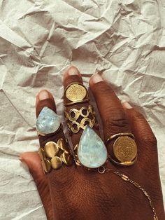 Moonstone Aura Ring Sun Amulet, Clean Vibes, Earthy Rings, Aura Ring, Afro Jewelry, Cowrie Shell Jewelry, Moonstone Gemstones, African Bracelets, Rings And Bracelets