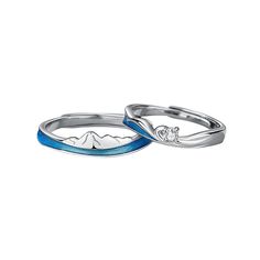 A Custom Engraved Sea and Mountain Couple Rings Set for Two is an open ended/adjustable size anti-allergic rings set, its inner round edges make it suitable for everyday wear. Personalize the rings set with names or any text of your choice in local languages and unique symbols which make the rings a unique promise/commitment or wedding anniversary gift for men and women. Material: Anti-allergic Gold Plated 925 Sterling Silver + Blue Enamel Mountain Couple, Unique Symbols, Couples Ring Set, Mens Anniversary Gifts, Couple Rings, Wedding Anniversary Gifts, Custom Engraving, Wedding Anniversary, Ring Sets