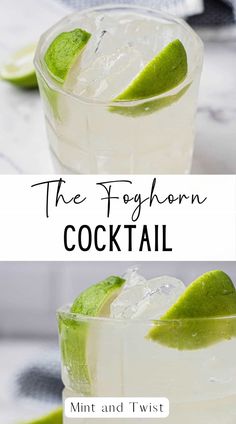 the foghorn cocktail is made with mint and twit, it's so delicious