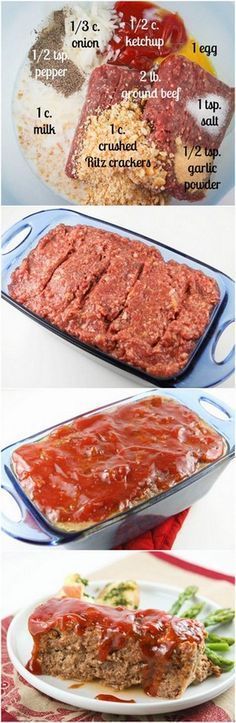 the steps to make meatloaf are shown here