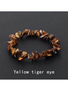 Irregular Natural Gemstone Bracelet Stretch Chip Beads Nuggets  Rose Crystal Quartz Bracelets Bangles For Women Brown    Natural Crystal     Women Fashion Jewelry, size features are:Bust: ,Length: ,Sleeve Length: