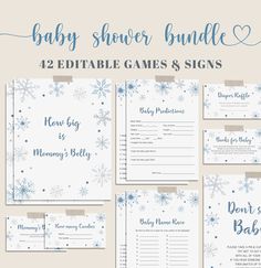 baby shower game with snowflakes on it