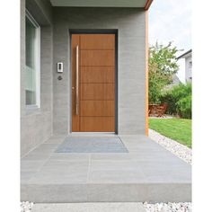 the front door to a modern house