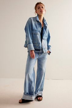 Shop our Suzy Denim Jacket at FreePeople.com. Boho clothing for the creative spirit- free worldwide shipping. Oversized Style, Small Bust, Long A Line, Favorite Jeans, Infant Tees, Classic Looks, Boho Outfits, Denim Jacket, My Style