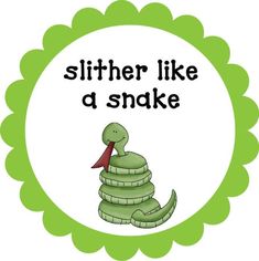 a green snake with the words sliter like a snake in it's mouth