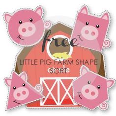 the little pig farm shape sort is cut out to look like it has five pigs