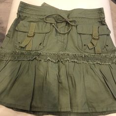 I Think I Bought At H&Mcotton Skirt With Cute Details. Has Zipper And A Hook & Eye Too Closure But Also An Actual Functioning Drawstring To Adjust For A Perfect Fit. Fits Hips Then Looser By Thighs. Don’t Think My Daughter Ever Wore Just Removed Tags. Looks Brand New. Size 4 Cotton Drawstring Tiered Skirt, Casual Mini Skirt With Drawstring, Cotton Tiered Skirt With Drawstring, Casual Cotton Skirt With Drawstring, Casual Drawstring Cargo Skirt For Summer, Casual Cargo Skirt With Drawstring For Summer, Casual Summer Cargo Skirt With Drawstring, Spring Cotton Cargo Skirt With Drawstring, Cotton Cargo Skirt With Drawstring For Spring