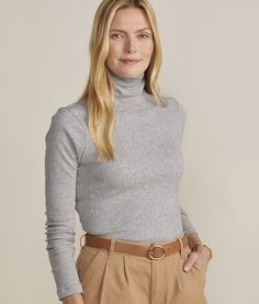 Made from soft, stretchy cotton modal, our Heritage turtlenecks are super comfortable and ultra-layerable. Turtleneck For Layering, Classic Turtleneck Tops For Everyday, Classic Everyday Turtleneck Tops, Cotton Turtleneck For Layering, Classic Mock Neck Top For Layering, Solid Cotton Turtleneck For Layering, Versatile Turtleneck For Layering, Cotton Mock Neck Top For Layering, Stretch Ribbed Solid Turtleneck