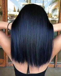 Blue On Black Hair, Dark Midnight Blue Hair, Black Blue Hair, Guytang Mydentity