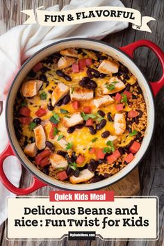 Delicious Beans and Rice: A Fun Twist for Kids Twist For Kids, Mexican Beans And Rice, Mexican Beans, Quick Meals For Kids, Fajita Seasoning Mix, Colorful Veggies, Fluffy Rice, Beans And Rice, Fajita Seasoning