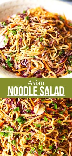 Noodle Recipes Asian, Carrots And Radishes, Spicy Peanut Dressing, Asian Salad Recipe, Asian Noodle Salad, Julienned Carrots, Asian Noodle, Recipes Asian