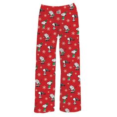 Delight in cozy nights and lazy weekend days with these comfortable Snoopy lounge pants. Red pajama pants feature scenes of the beloved Peanuts beagle Snoopy bundled in winter wear and Santa suits on a snowflake-filled background. Lightweight and breathable material used to create each pair is a specialized polyester blend that mimics body temperature for all-day comfort. Get some holiday pajamas for the whole family with this Hallmark Gold Crown exclusive design sized for kids and adults. | Brief Insanity red lounge pants for adults feature Snoopy in winter scenes. | Hallmark Gold Crown exclusive. | Imported. Polyester/spandex blend. | Machine wash cold with like colors. | Available in multiple sizes. Red Pajama Pants, Red Lounge, Christmas Pj Pants, Christmas Pj, Peanuts Christmas, Military Appreciation, Santa Suits, Holiday Pajamas, Pj Pants