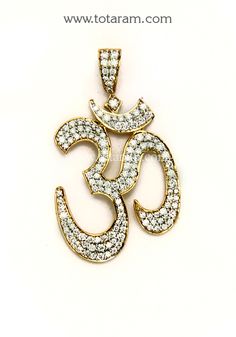 18 Karat Gold "OM" Diamond Pendant  - 235-DP551 - in 5.250 Grams for USD $1732.04. 
Made in India by Totaram Jewelers Online this product is in Gold - 18 Karat Gold  & is an excellent gift for Adult - Women. Ships fully insured with secured guaranteed delivery for free with your order over $250 from New Jersey USA & comes with 30 days exchange policy. Gold Jewelry With Diamond Accents, White Diamond Spiritual Jewelry, Spiritual 22k Yellow Gold Jewelry, Spiritual White Diamond Jewelry, White 22k Gold Jewelry With Intricate Design, Ceremonial Yellow Gold Jewelry With Diamond Accents, Symbolic Yellow Gold Wedding Jewelry, Traditional Engraved Diamond Jewelry, Spiritual 22k Gold Jewelry For Celebration