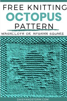 the free knitting pattern for an octopus square