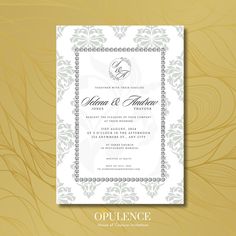 an elegant wedding card with the wording on it