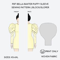 Pdf Bella Baxter(bolero) Sleeve Sewing Pattern Block | Easy Puffy Sleeve Sewing Pattern | Long  Sleeve Pattern | Pdf Bolero Sleeve  Sizes XXS-6XL (Check the size chart in the photos for details). Are you a self-taught sewer or a professional fashion designer? Fashion student or graduate, crafter, seamstress, tailor, or pattern maker? Do you create patterns for fun or professional? Then this is for you! This Sleeve is a sewing pattern block. It matches perfectly with our basic bodices below. All Sewing Pattern Long Sleeve, Sleeve Sewing Pattern, Bella Baxter, Long Sleeve Pattern, Fashion Student, Pattern Maker, Toile Fabric, Sleeve Pattern, Student Fashion