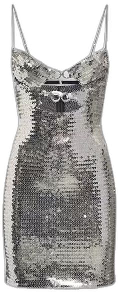 Embellished Metallic Mini Dress, Metallic Mini-length Disco Sequin Dress, Metallic Mini Length Disco Sequin Dress, Metallic Mini Sequin Disco Dress, Metallic Mini Sequin Dress For Disco, Shiny Silver Mini Dress For Summer, Summer Shiny Silver Mini Dress, Metallic Silver Mini Dress For Party Season, Glamorous Silver Mini Dress