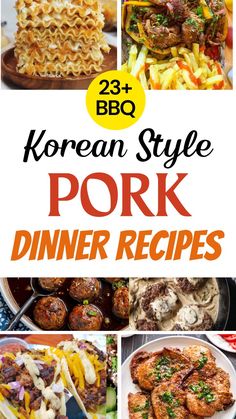 korean style pork dinner recipes with text overlay