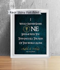 a framed print with the words, i would't fathers share one time with you than