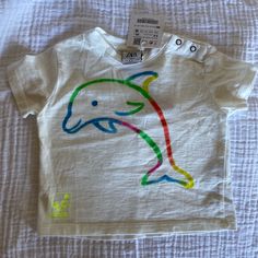 Zara Boys Or Girls Dolphin T Shirt 3-6 Mo Nwt . Check Out Other Zara Items In My Closet As Well As Other Designer Kids Items In Various Sizes To Pair With. Bundle And Save On Shipping . Thank You White Crew Neck T-shirt For Playtime, White Cotton T-shirt For Playtime, Unisex White T-shirt For Playtime, White Fun T-shirt For Playtime, Fun White T-shirt For Playtime, White Fun Style T-shirt For Playtime, White Short Sleeve T-shirt For Playtime, Unisex Tops For Playtime, Unisex Fun Tops For Playtime