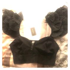 Bebe Xs Cute Black Crop Top. Brand New, With Tags. $59 Original Price. Elegant Black Cropped Top, Fitted Black Crop Top For Evening, Black Fitted Crop Top For Formal Occasions, Fitted Black Crop Top For Formal Occasions, Elegant Black Crop Top, Black Fitted Evening Crop Top, Formal Fitted Black Crop Top, Chic Black Crop Top For Formal Occasions, Fitted Ruffles Crop Top For Party