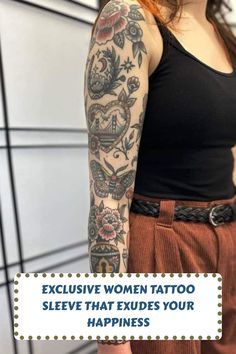 a woman with tattoos on her arm and chest