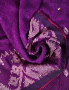 Discover the elegance of traditional handloom craftsmanship with our Pure Purple Linen by Linen Saree. This handwoven beauty offers the perfect blend of luxury and comfort, made from soft, breathable linen by linen fabric. Perfect for festive events, casual outings, and formal occasions. Product Details:  * Material: 100% Pure Linen by Linen  * Color: Elegant Purple  * Design: Handwoven for a timeless, traditional look  * Occasion: Suitable for festivals, casual outings, and special events  * Ca Bohemian Purple Traditional Wear With Zari Weaving, Purple Bohemian Traditional Wear With Zari Weaving, Transitional Purple Handloom Dupatta, Purple Saree With Weaving Work, Festive Fusion Style Handloom Traditional Wear, Festive Fusion Handloom Traditional Wear, Handloom Slub Silk Purple Dupatta, Purple Slub Silk Handloom Dupatta, Purple Handloom Slub Silk Dupatta