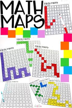 the printable math maps are great for students to practice their numbers and counting skills