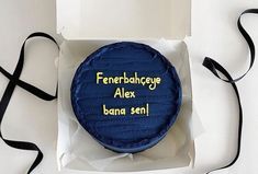 there is a cake in the box that says, ferenhancy alex banana sent