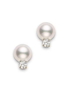 Mikimoto 6mm Akoya Pearl and Diamond Yellow Gold Stud Earrings – Fink's Jewelers Classic White Gold Diamond Earrings With Akoya Pearls, Timeless Diamond-accented Pearl Earrings, Classic Akoya Pearl Earrings With Brilliant Cut, Timeless Akoya Pearl Earrings With Diamond Accents, Classic Diamond Pearl Earrings In White Gold, Akoya Pearl Earrings With Diamond Accents In Diamond White, Classic Pearl Earrings With Diamond Accents In Yellow Gold, Classic Pearl Earrings With Brilliant Cut, Classic White Gold Diamond Pearl Earrings