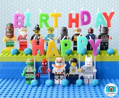 the lego birthday cake is made out of legos and it says, happy birthday