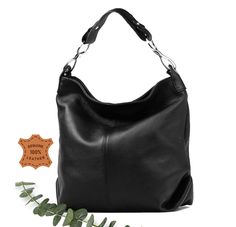 Top zip black genuine leather handbag, shoulder bag, hobo bag Christmas present leather bag women Dimensions: W36cm x H34cm x D12cm (width x height x depth) 14 x 13 x 4.7 inch Material: genuine leather Black colour Fittings: silver color Adjustable shoulder strap Strap length: 134 max Lining: yes Zip Closure Back pocket with zip Double compartment Inside zip pocket Mobile phone holder Personalized gift card: You may select the personalized gift card include a gift message, printed on premium car Black Leather Hobo Bag With Top Carry Handle, Black Leather Hobo Bag With Adjustable Handle, Black Leather Lining Hobo Tote Bag, Black Leather Shoulder Bag With Metal Zipper, Black Leather-lined Shoulder Bag For Shopping, Belly Bag, Real Leather Bags, Real Leather Handbags, Bags Leather Handbags