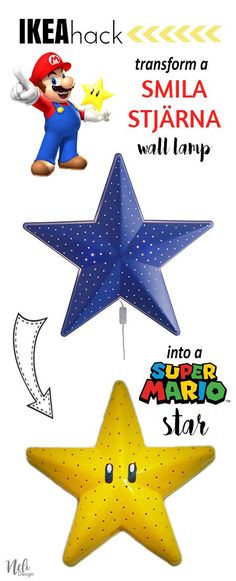 an image of a star and other items in the shape of a mario bros character