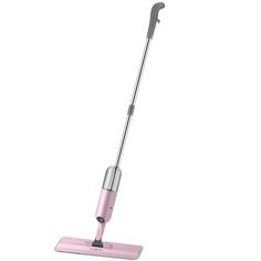 a pink floor sweeper on a white background