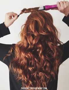 Our favorite trick for longer lasting curl... Kristin Ess, Easy Updo Hairstyles, Long Lasting Curls, The Beauty Department, Curly Hair Tips, Good Hair Day, Long Red, Curling Iron