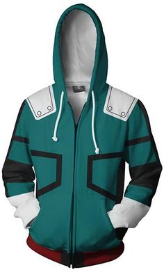 my Hero Academia My Hero Academia Izuku Midoriya Jacket Sweatshirt Cosplay Costume Hoodies My Hero Academia Izuku Midoriya, My Hero Academia Izuku, Printed Hoodies, Fandom Outfits, Anime Inspired Outfits, Hoodie Coat, Boku No Hero