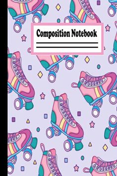 the composition notebook features roller skates and stars