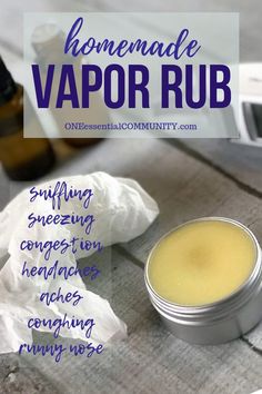 Homemade Vapor Rub, Oils For Colds, Essential Oil Diy, Essential Oils For Colds, Chest Rub, Vapor Rub, Rub Recipes, Natural Healing Remedies, How To Relieve Headaches