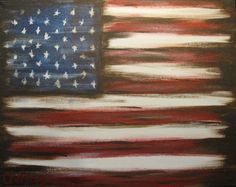 an american flag is shown in this artistic painting