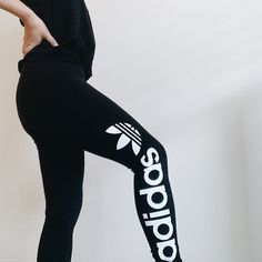 Adidas Leggings In Black. Barely Worn, Like Brand New. Mint Condition. Trendy Black Sports Leggings, Fitted Tights For Streetwear And Sportswear, Fitted Sportswear Bottoms With Adidas Logo, Sporty Fitted Leggings For Streetwear, Fitted Tights For Streetwear, Sportswear Leggings For Streetwear, Stretch Leggings With Letter Print For Streetwear, Fitted Sportswear Leggings For Streetwear, Stretch Letter Print Leggings For Streetwear