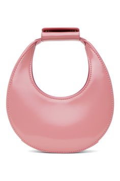 Pink Goodnight Moon Bag by Staud on Sale Luxury Pink Shoulder Bag With Round Handle, Staud Satchel Shoulder Bag For Evening, Elegant Pink Shoulder Bag With Round Handle, Staud Evening Bag With Top Handle, Staud Evening Bags With Detachable Handle, Staud Top Handle Evening Bag, Modern Staud Bag With Round Handle, Modern Staud Bag With Detachable Strap, Staud Top Handle Evening Shoulder Bag