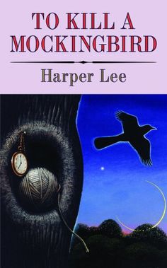 the cover of to kill a mockingbird by harper lee, with an illustration of a bird flying over a ball of yarn