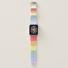 LGBT Lesbian Gay Pride Rainbow Colors Monogrammed Apple Watch Band #LGBT #LGBTQ #Pride Custom Apple Watch Bands, Pride Outfit, Band Design, Pride Rainbow, Rainbow Flag, Flag Colors, Lgbtq Pride