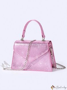 Bird in Bag - Fashionable Sequin Detail Flap Square Bag Pink Details, Novelty Bags, Print Style, Bird In Bag, Bag Bag, Square Bag, All Over Print, Fashion Prints, Top Handle