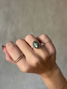 Sophia Labradorite Ring – BIJOUX Sterling Silver Stacking Rings, Greensboro Nc, Stone Surface, Silver Stacking Rings, Gold Filled Ring, Labradorite Ring, Stacking Rings, Handmade Ring, Sapphire Ring