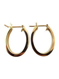 14 Karat Yellow Gold Oval Hoop Earrings This gorgeous set of oval hoop earrings were crafted from 14K yellow gold for a stunning finish that will look amazing on you! Size: 19.3mm X 15.7mm X 4.1mm Weight: 1.85 dwt/ 2.87 g Hallmark: 585 Italy Very good condition, professionally polished.  Will come packaged in a gift box or pouch (when possible) and will be shipped U.S. Priority Mail Insured. MM080224/17KCS Formal Minimalist Oval Huggie Earrings, Classic Oval Earrings For Everyday, Formal Oval Polished Huggie Earrings, Formal Oval Huggie Earrings With Polished Finish, Modern Oval Huggie Earrings For Anniversary, Modern Oval 14k Gold Hoop Earrings, Modern 14k Gold Oval Hoop Earrings, Modern Oval Huggie Earrings With Polished Finish, Classic Oblong Hoop Earrings