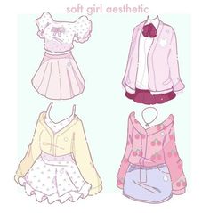 three different types of clothes for girls