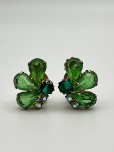 Vintage Butterfly Clip on Earrings green Glass Crystals - Etsy Green Clip-on Jewelry For Evening, Retro Green Clip-on Earrings, Green Clip-on Earrings For Anniversary, Green Costume Jewelry Earrings For Wedding, Green Clip-on Earrings For Evening, Vintage Green Clip-on Jewelry, Green Clip-on Wedding Earrings, 2023 Wishlist, Crystals Wedding